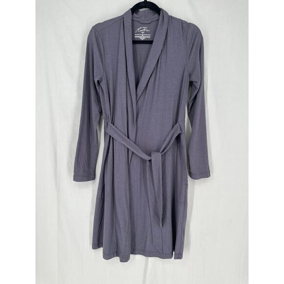 Soma Robe Womens Small Gray Restor Aloe Knit Soft Wrap Style Pockets Stretch - Picture 1 of 5